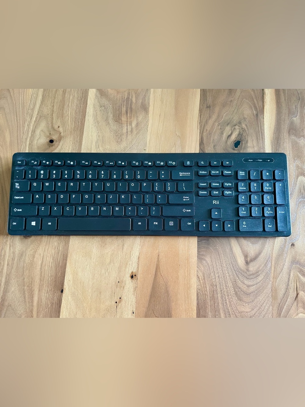 Black Slim Wireless Keyboard with Numeric Keypad